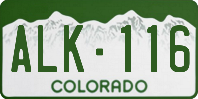 CO license plate ALK116