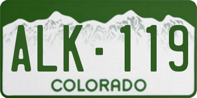 CO license plate ALK119