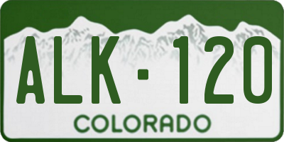 CO license plate ALK120