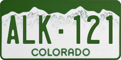 CO license plate ALK121