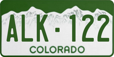 CO license plate ALK122