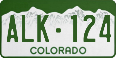 CO license plate ALK124