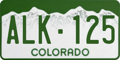 CO license plate ALK125