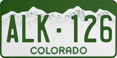 CO license plate ALK126