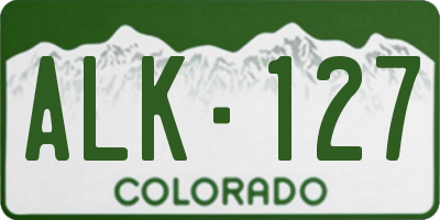 CO license plate ALK127