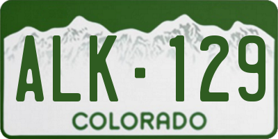 CO license plate ALK129