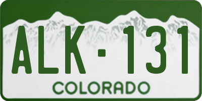 CO license plate ALK131