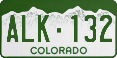 CO license plate ALK132