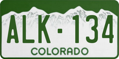 CO license plate ALK134