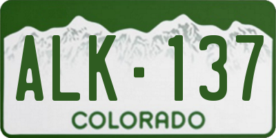 CO license plate ALK137