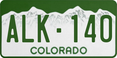 CO license plate ALK140