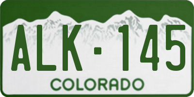 CO license plate ALK145