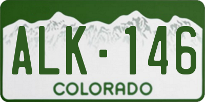 CO license plate ALK146