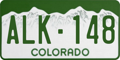 CO license plate ALK148