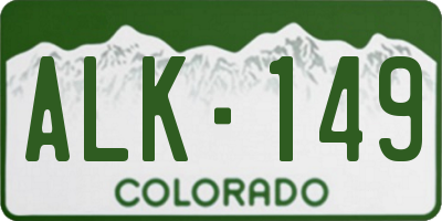 CO license plate ALK149