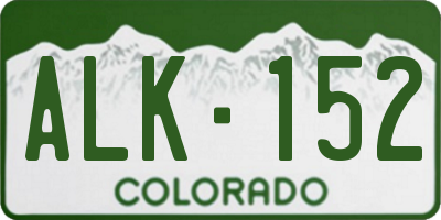 CO license plate ALK152