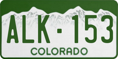 CO license plate ALK153