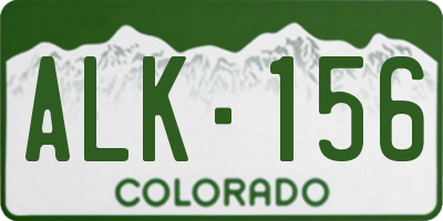 CO license plate ALK156