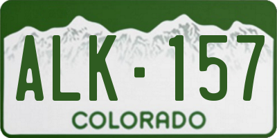 CO license plate ALK157