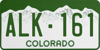 CO license plate ALK161