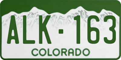 CO license plate ALK163