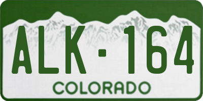 CO license plate ALK164
