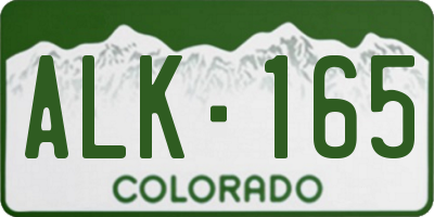 CO license plate ALK165