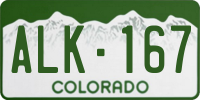 CO license plate ALK167