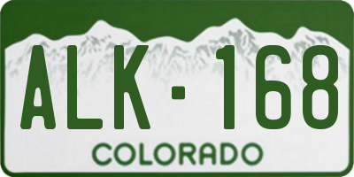 CO license plate ALK168