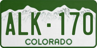 CO license plate ALK170
