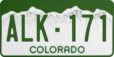 CO license plate ALK171