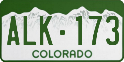 CO license plate ALK173