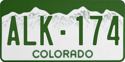 CO license plate ALK174
