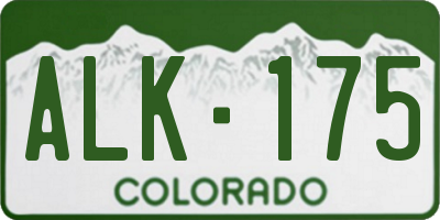CO license plate ALK175