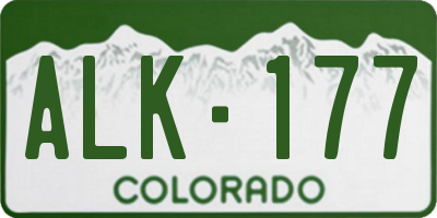 CO license plate ALK177