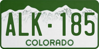CO license plate ALK185