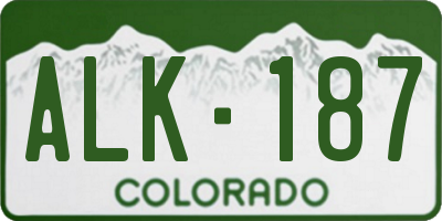 CO license plate ALK187