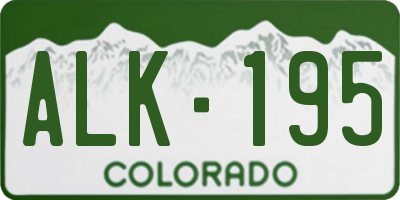 CO license plate ALK195