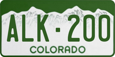 CO license plate ALK200