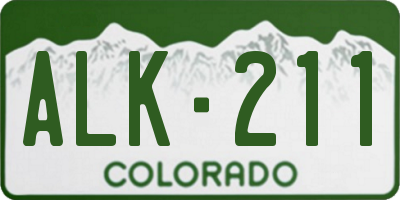 CO license plate ALK211