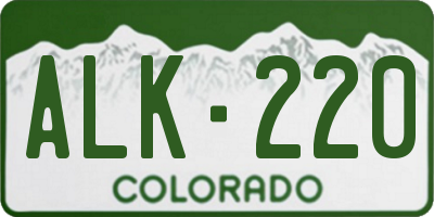 CO license plate ALK220
