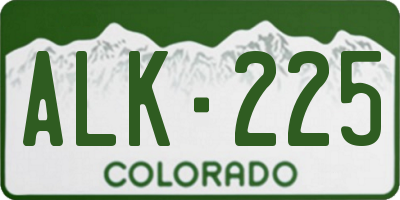 CO license plate ALK225
