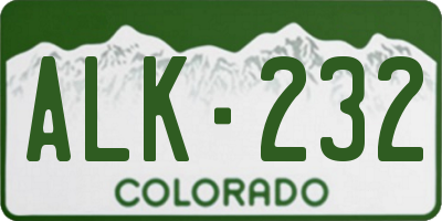 CO license plate ALK232