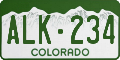 CO license plate ALK234