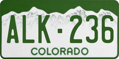 CO license plate ALK236