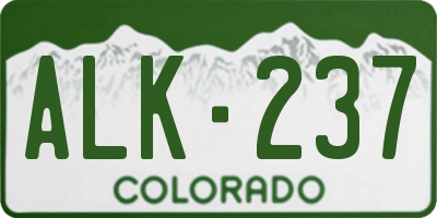 CO license plate ALK237