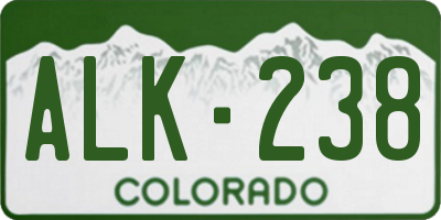 CO license plate ALK238