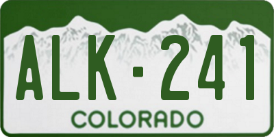 CO license plate ALK241