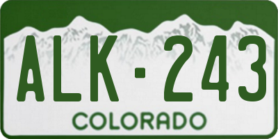 CO license plate ALK243