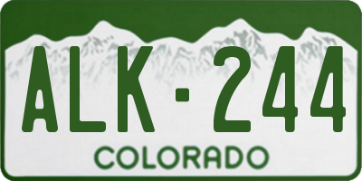CO license plate ALK244